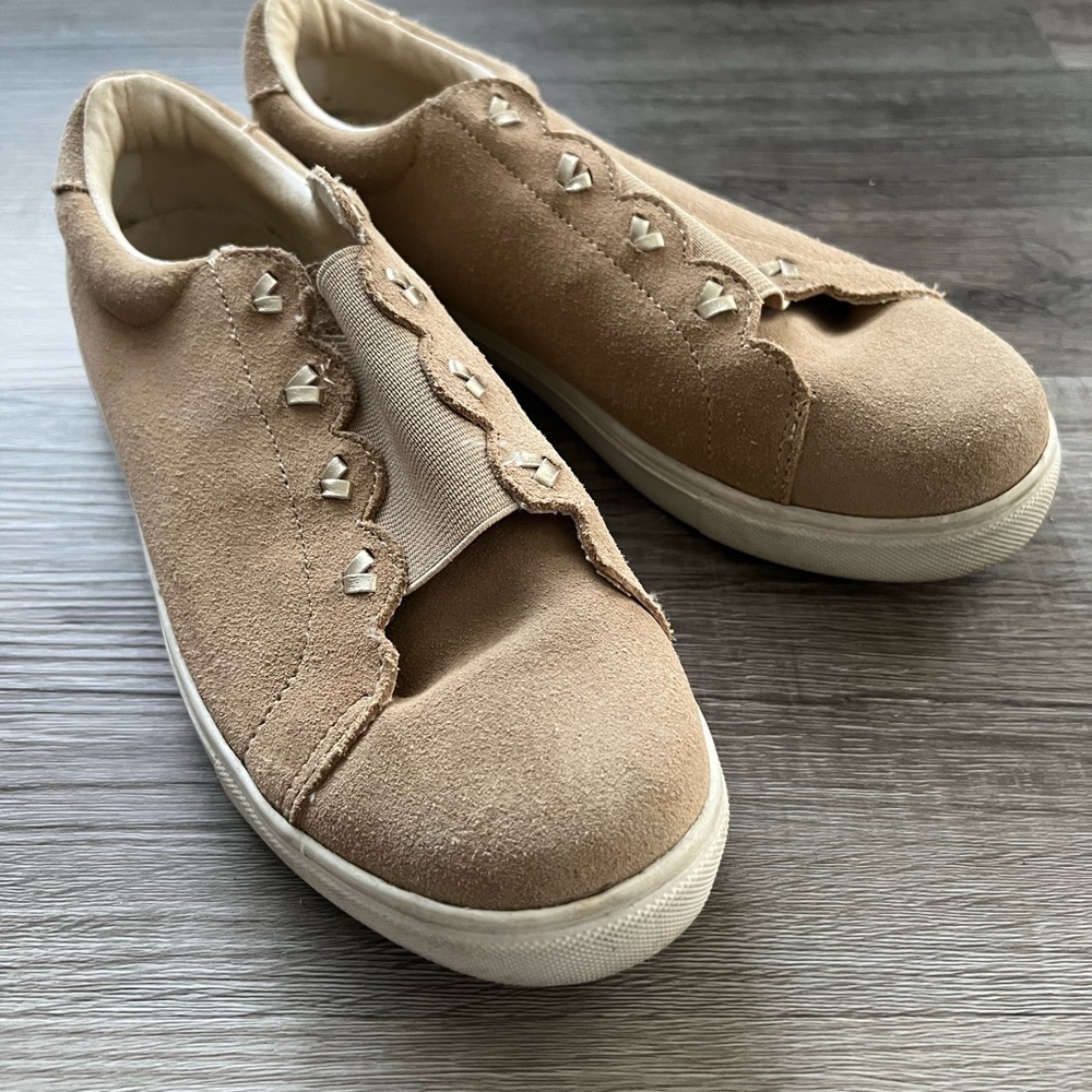 Jack Rogers Tan Sneakers with Silver Accents